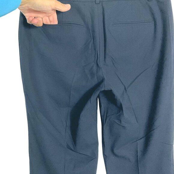 Ann Taylor Seasonless Stretch Navy Blue Dress Pants, Flat Front, size 8, Pockets - Picture 6 of 11